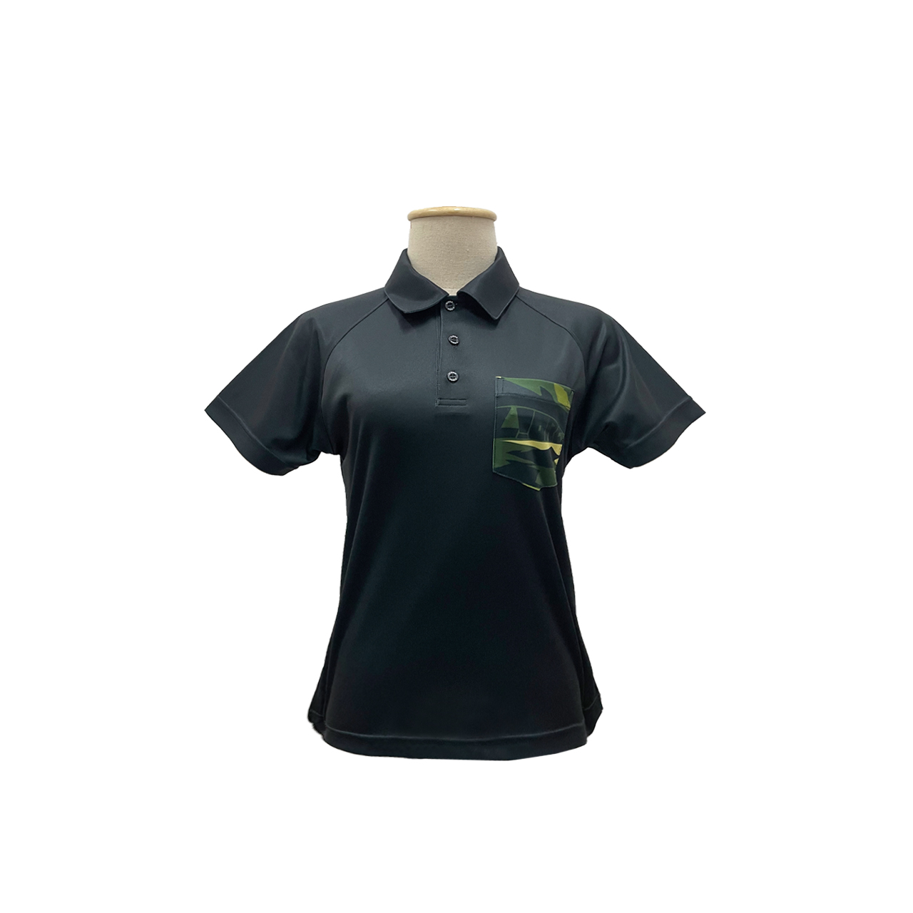 CAMO BLACk : WOMEN'S POLO SHIRT WITH  POCKETS